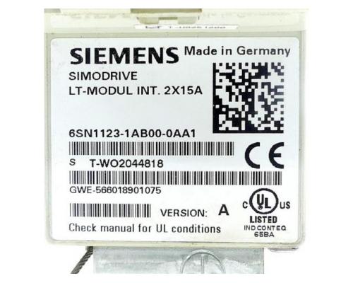 Siemens Leistungsmodul Simodrive LT-MODUL INT. 2X15A 6SN11 - Bild 2