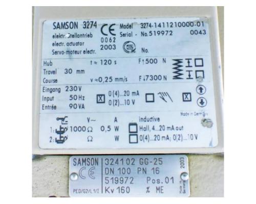 SAMSON Elektrischer Stellantrieb 3274-1411210000-01 DN 1 - Bild 2
