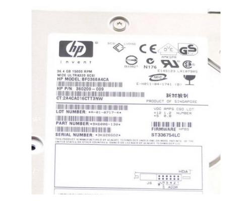 HP Harddisk BF0368A4CA - Bild 2
