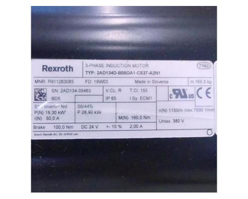 Rexroth Drehstrom Servomotor 2AD134D-B05OA1-CS37-A2N1 R911 - Bild 2