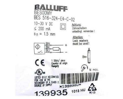 BALLUFF Induktiver Sensor BES 516-324-E4-C-02 - Bild 2