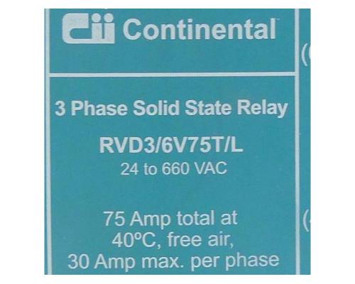 Invensys Continental Drei-Phasen-Halbleiterrelais RVD3/6V75T/L - Bild 2