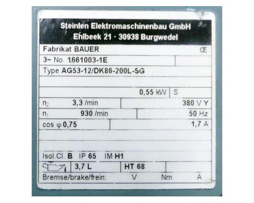 Bauer Flachgetriebemotor AG53-12/DK86-200L-SG - Bild 2