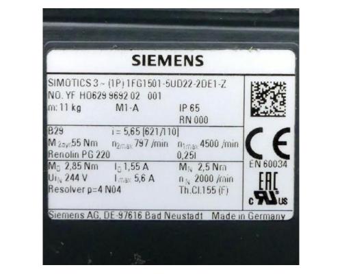 Siemens Servo-Getriebemotor 1FG1501-5UD22-2DE1-Z 1FG1501-5 - Bild 2