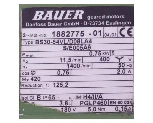 Bauer Getriebemotor BS30-54VL/D08LA4 1882775-01 - Bild 2