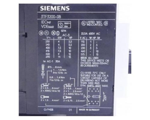 Siemens Schütz 3TF3200-0BB4 - Bild 2