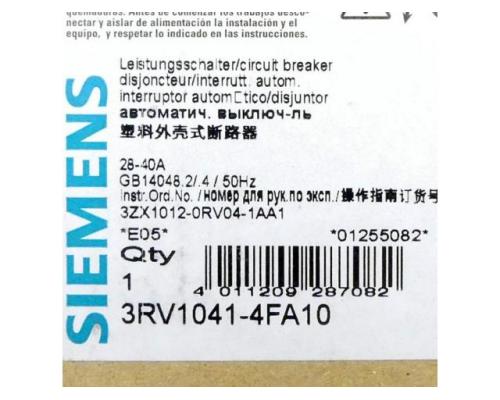 Siemens Leistungsschalter 3RV1041-4FA10 3RV1041-4FA10 - Bild 2