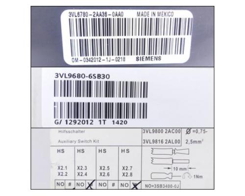 Siemens Leistungsschalter 3vl6780-2aa36-0aa0 3vl6780-2aa36 - Bild 2