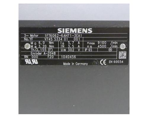 Siemens Servomotor 1FT6062-6AH71-3EA1 - Bild 2