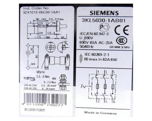 Siemens Lasttrennschalter 3KL5030-1AB0 3KL5030-1AB0 - Bild 2
