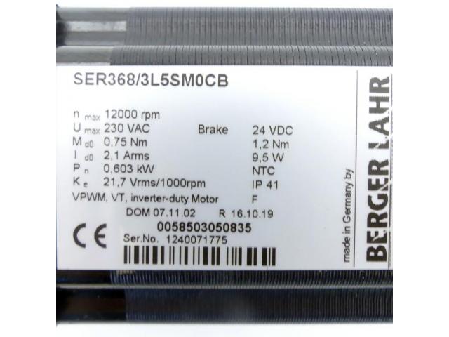 Berger Lahr Servomotor SER368/3L5SM0CB 0058503050835 - 2