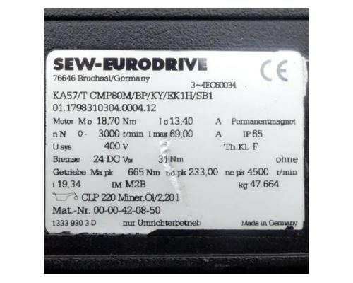 SEW-Eurodrive Getriebemotor KA57/T CMP80M/BP/KY/EK1H/SB1 01.1798 - Bild 2