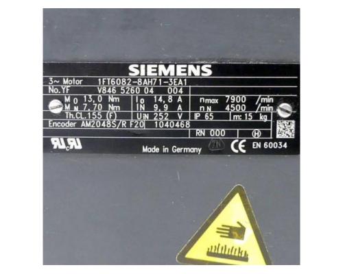 Siemens Servomotor 1FT6082-8AH71-3EA1 - Bild 2