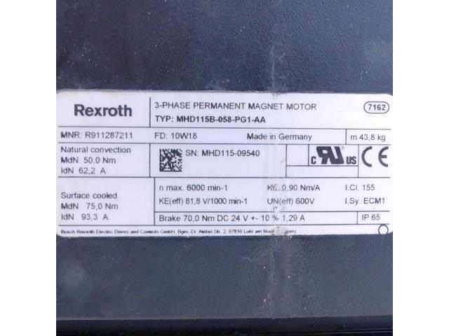 Rexroth Drehstrom Servomotor MHD115B-058-PG1-AA R911287211 - 2