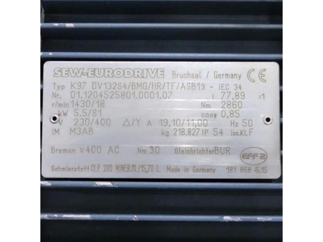 SEW-Eurodrive Getriebemotor K97 DV132S4/BMG/HR/TF/ASB1 01.120452 - 2