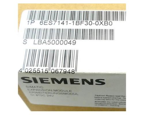 Siemens Simatic S7 Erweiterungsmodul 6ES7141-1BF30-0XB0 6E - Bild 2