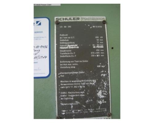Schuler CR 80-345 Exzenterpresse - Einständer - Bild 3