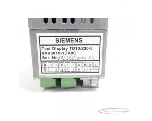 Siemens 6AV3010-1DK00 Text Display TD10/220-5 E-Stand: A / 0 SN:793222/59/07.92 - Bild 6