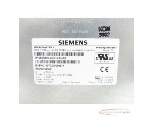 Siemens 6SE6400-4BD16-5CA0 MICROMASTER 4 Bremswiderstand SN:BKO14070300090917 - Bild 6
