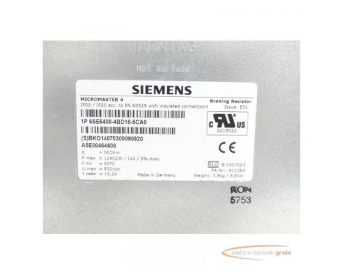 Siemens 6SE6400-4BD16-5CA0 MICROMASTER 4 Bremswiderstand SN:BKO14070300090920 - Bild 6