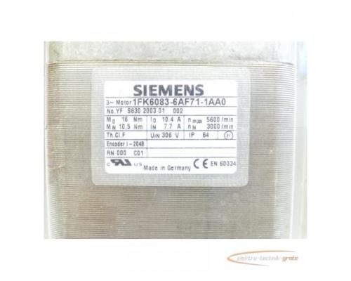 Siemens 1FK6083-6AF71-1AA0 Synchronservomotor SN:YFS830200301002 - Bild 4