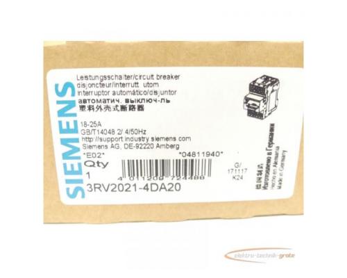 Siemens 3RV2021-4DA20 Leistungsschalter 18-25A - ungebraucht! - - Bild 2