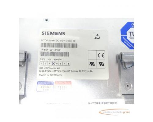 Siemens 6EP1931-2FC01 SITOP DC-USV-Modul 40 E-Stand 4 SN: 336278 - Bild 6