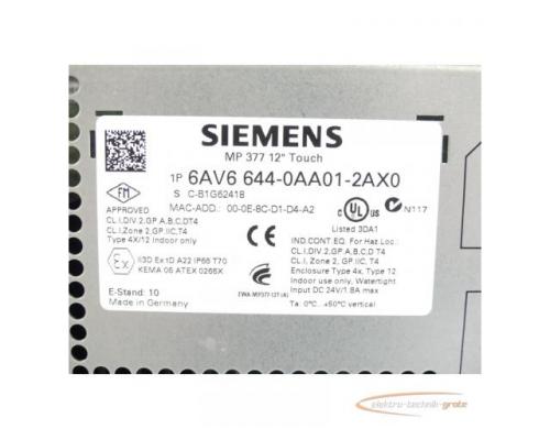 Siemens 6AV6644-0AA01-2AX0 MP 377 12" Touch Panel E-Stand: 11 SN:C-B1G62418 - Bild 4