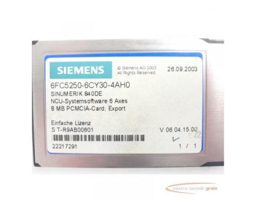 Siemens 6FC5250-6CY30-4AH0 NCU-Systemsoftware 6 Axes 8 MB PCMCIA SN:T-R9AB00601 - Bild 4