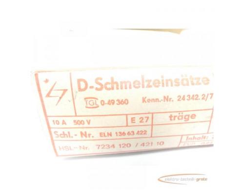 D-Schmelzeinsätze VPE 15 10A 500V E27 - ungebraucht! - - Bild 3